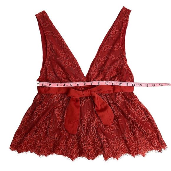 Free People, Chante Lace Tie Tank Top, Frenchie Kiss, Size S - Picture 11 of 16